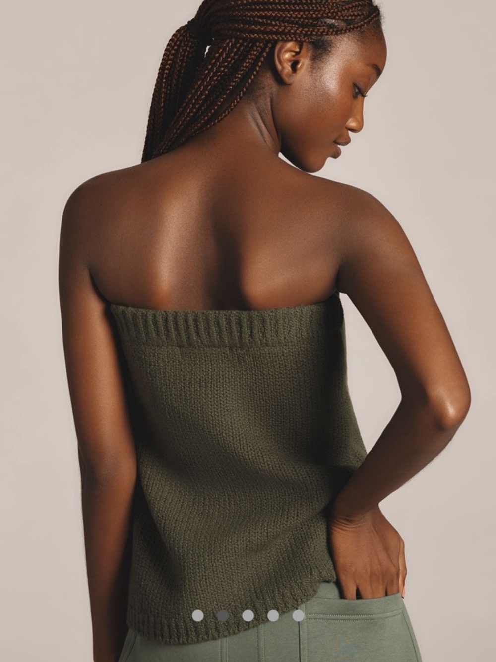 Sold Out Olive Strapless Knit Tube Top - Picture 2 of 7